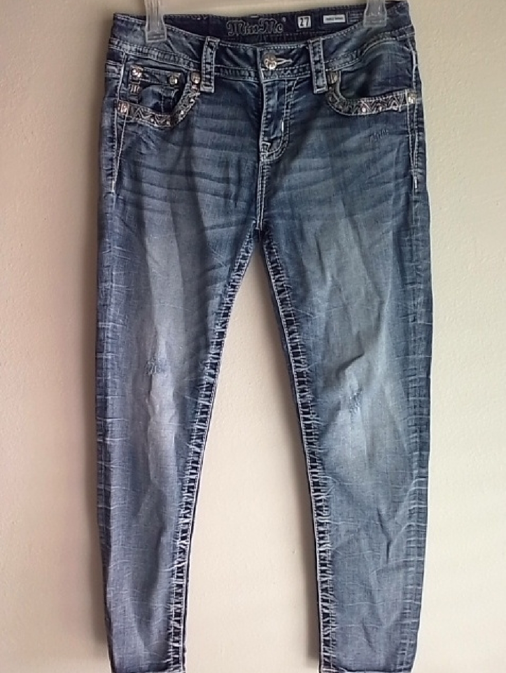 Miss Me Women's Blue Distressed Skinny Jeans